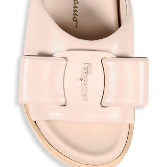 Salvatore Ferragamo Virgil Leather Slides-9W - Picture 4 of 9